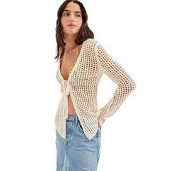 Sexy Knitted Hollow Beach Bikini Swimsuit Outwear Sun Protection Shirt