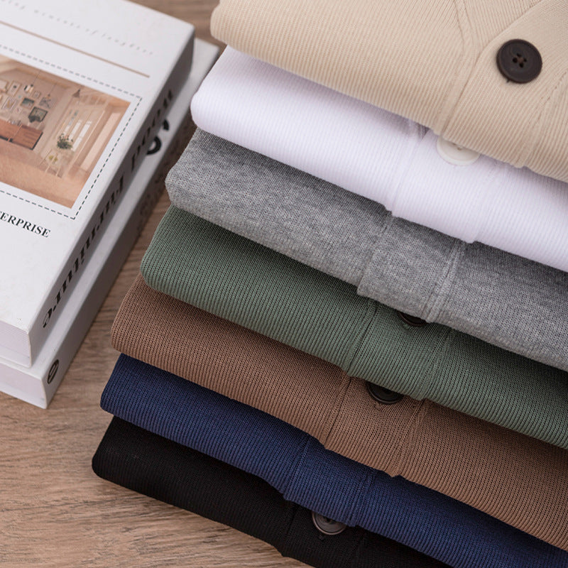 Washable Cotton V-neck Sweatshirt Men