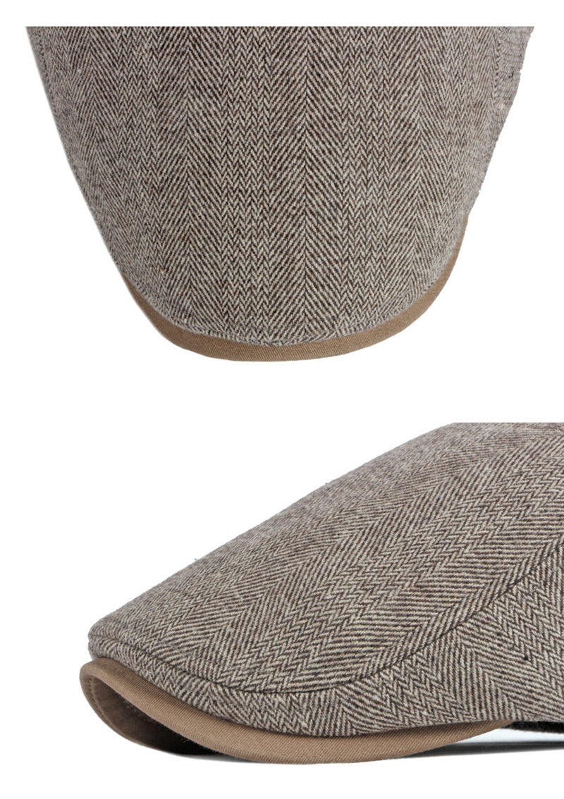 Casual Style Retro Literary Cotton Beret Hat For Men