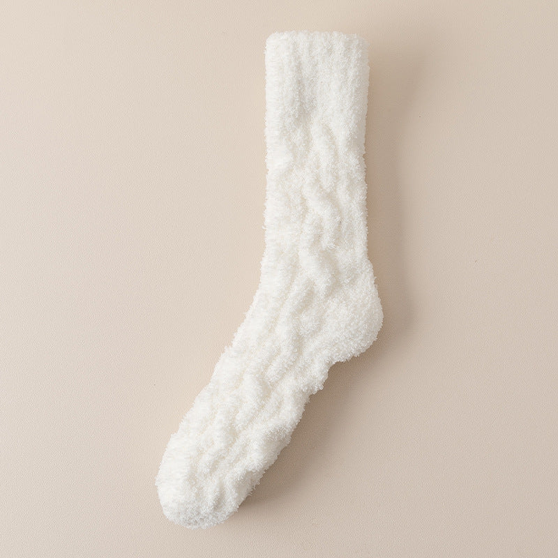 Men's Winter Warm Fuzzy Coral Fleece Socks Wome Velvet Thickened Home Sleeping Floor Socks