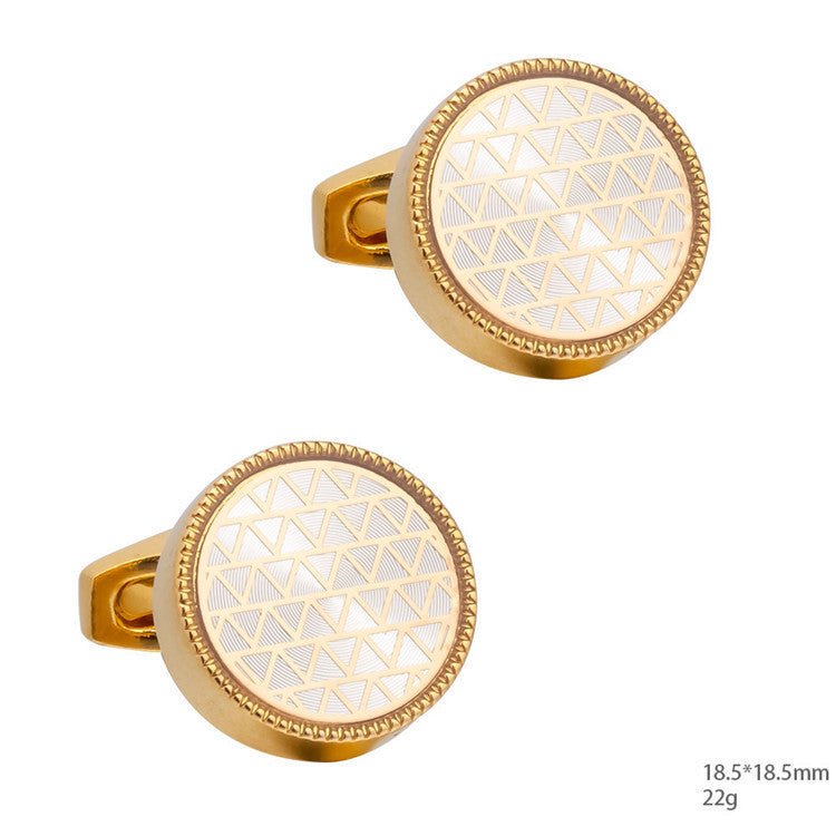 Round Style Accessories Enamel Copper Cufflinks For Men