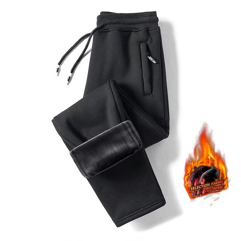 Lamb Cashmere Thickened Casual Straight Pants For Men