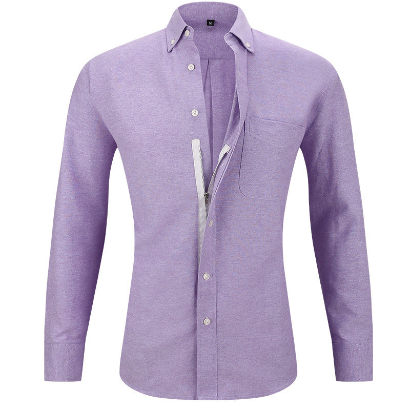 Men's Business Shirt Solid Color