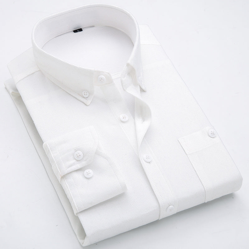 Men's Business Slim Solid Color Shirt In Spring