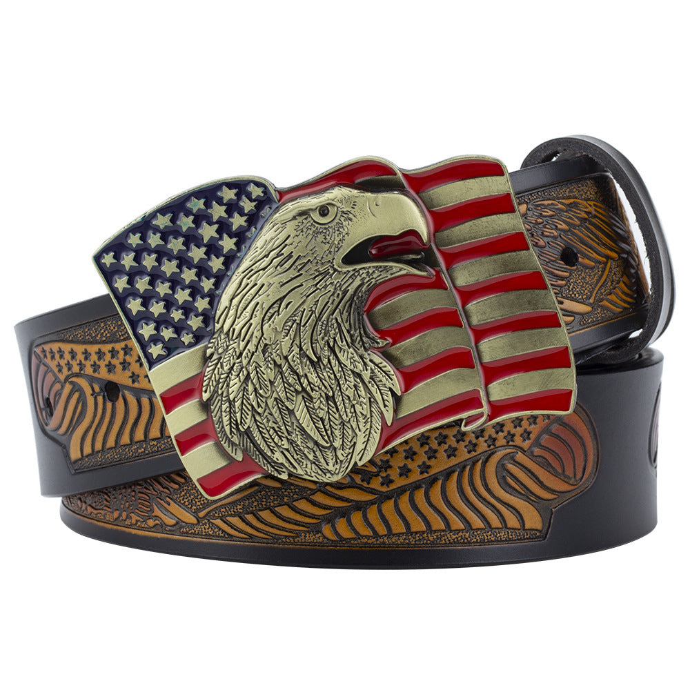 Eagle Buckle Cowhide Men's Casual Belt Leisure Fashion Clothing Accessories