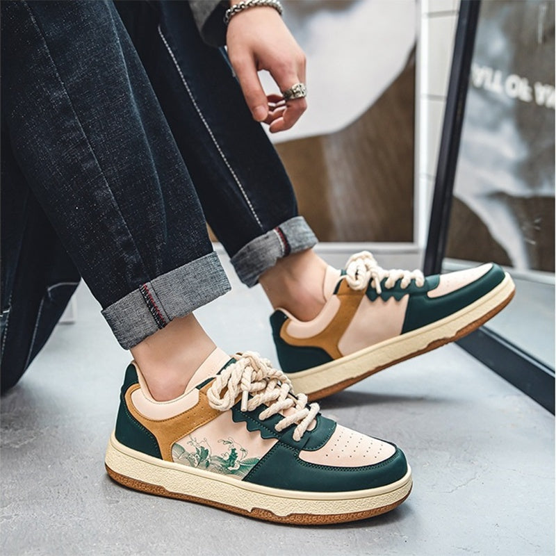 Men’s Outdoor Walking Sneakers – Stylish Lace-Up Flats