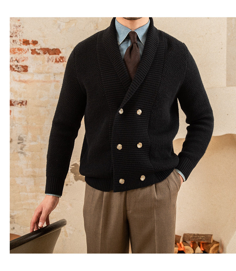 Men's Fall Winter Coat V-neck Sweater Trendy Simple