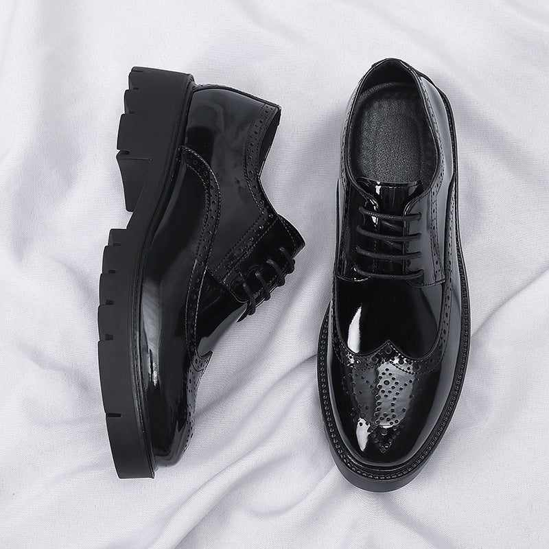 Men's Comfortable Brogue Leather Dress Shoes – Carved Formal Style