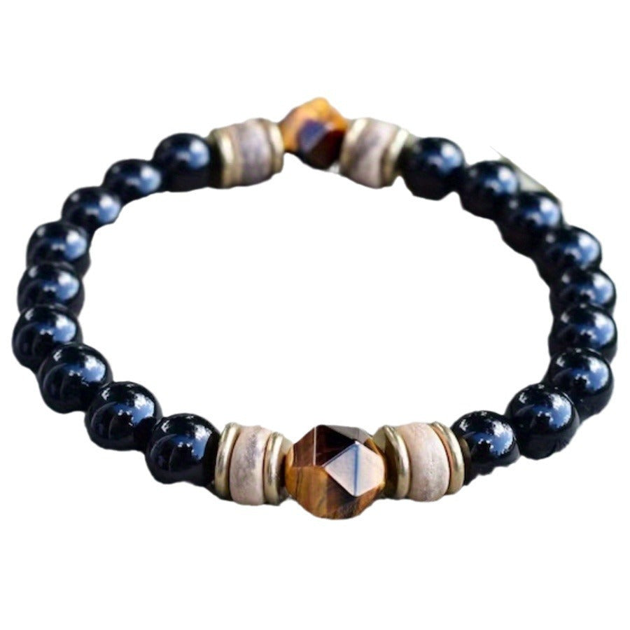 Tigereye Cut Obsidian Luxury Style Bracelet For Men