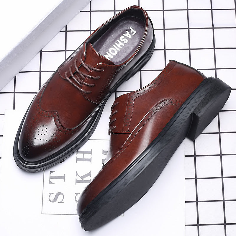 Men's Brogue Leather Business British Formal Leather Shoes