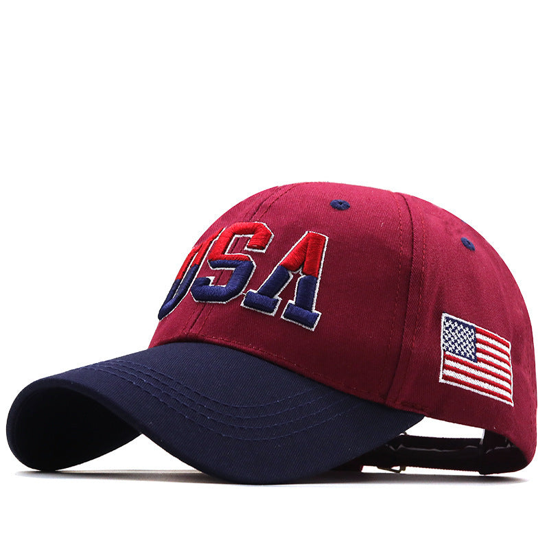 USA Embroidery Baseball Cap Couple Outdoor Hat