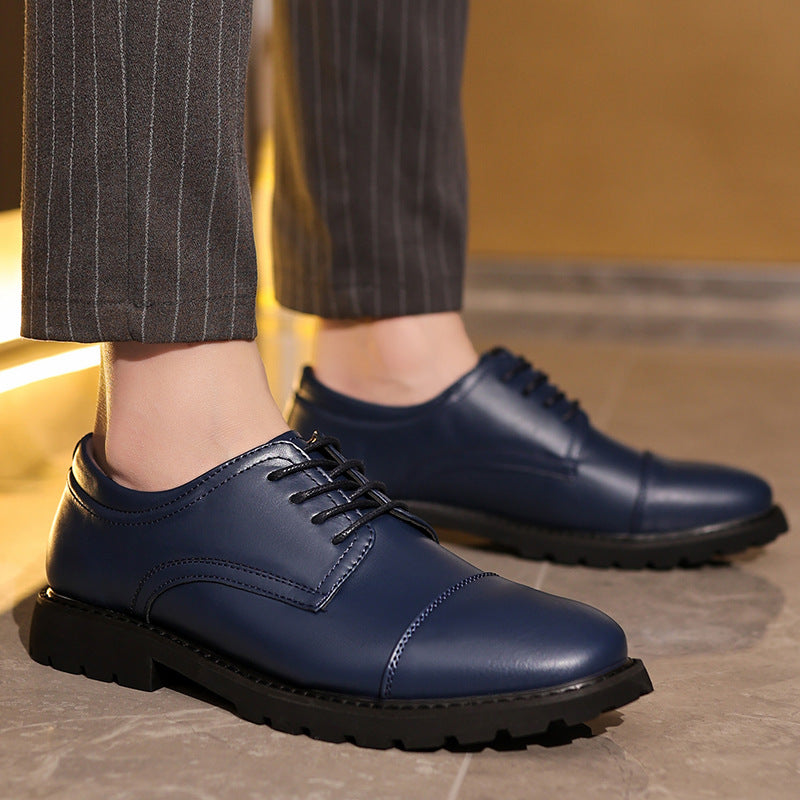 Men's Leather Derby Dress Shoes – Formal Business Non-Slip Sole