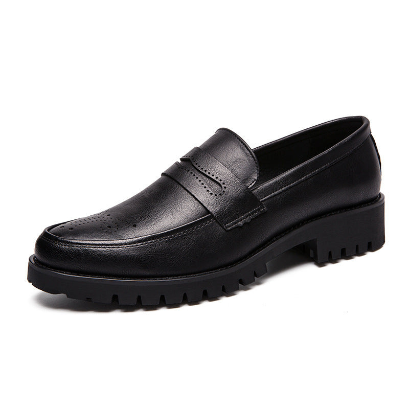 Men's Pointed Carved Leather British Business Shoes