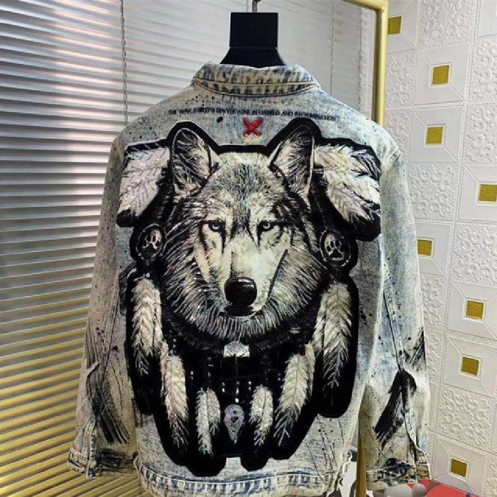 Fashionable Personalized Embroidered Denim Jacket For Men
