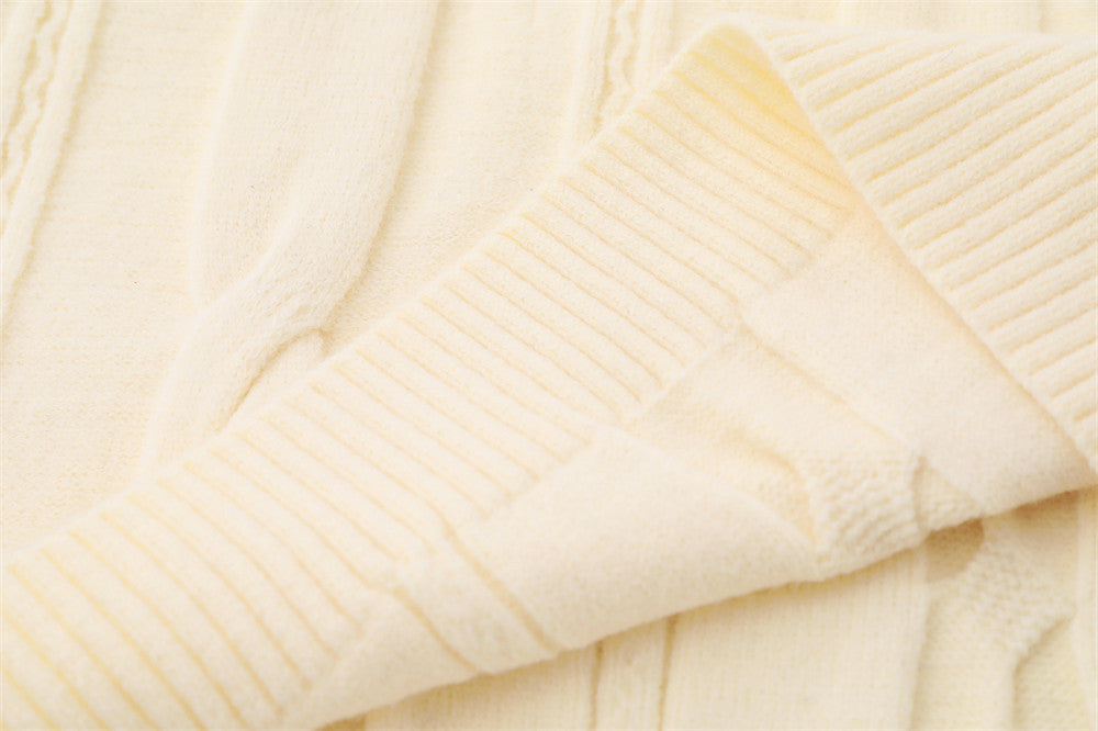 Simple Embroidered Lapel Sweater For Men