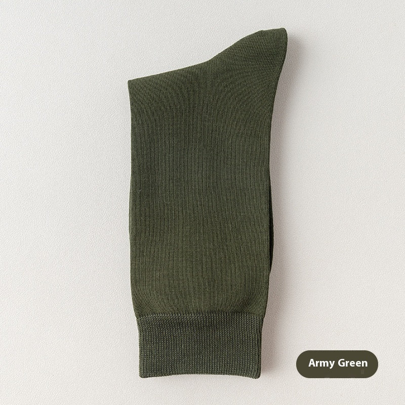 Mid-Calf Spring And Autumn Pure Cotton Men's Business Socks