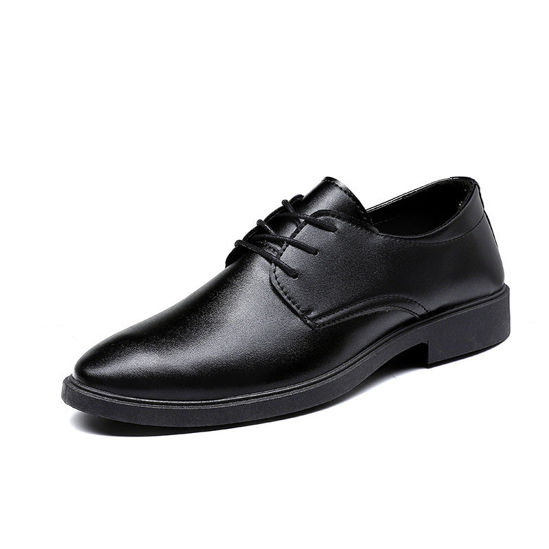 Men's Business Travel Round Head Formal Leather Dress Shoes