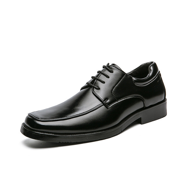 Men's Low-Top Square Toe Business Casual Leather Shoes