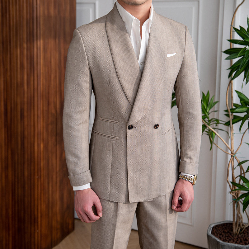Double-Breasted Tuxedo Suit For Men