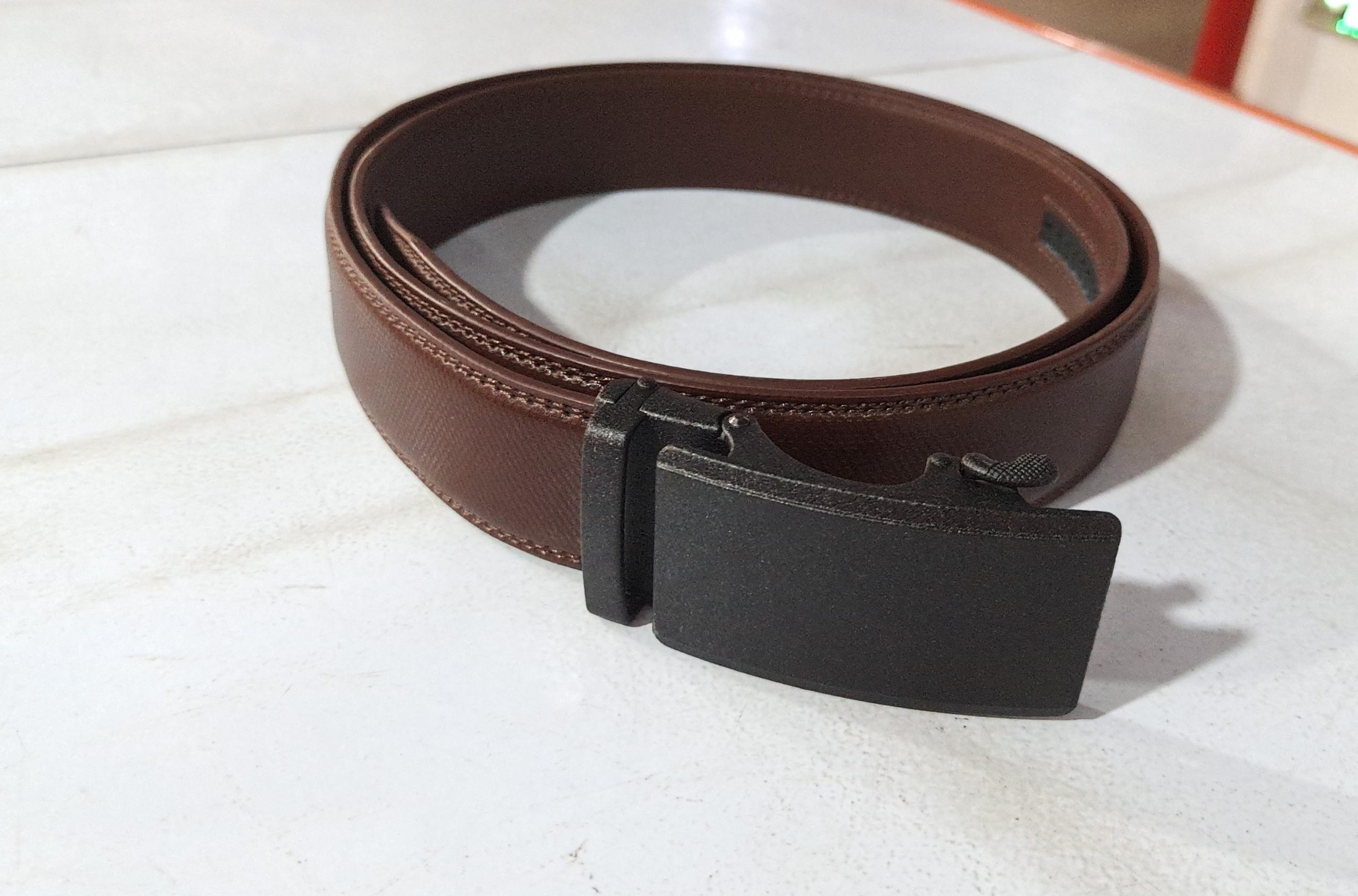 Automatic Business Buckle Two-layer Cowhide Belt Men
