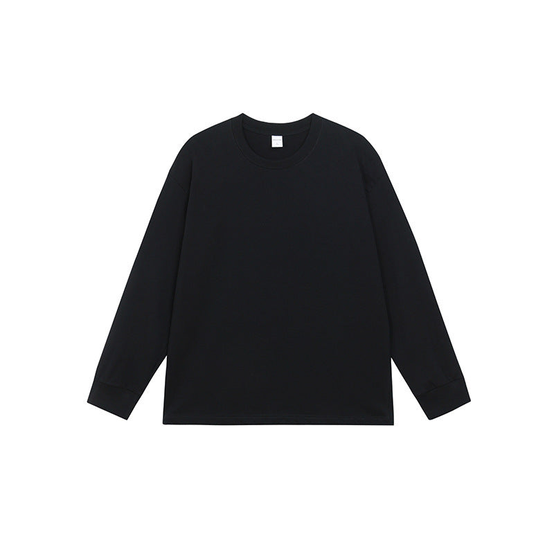 Men's Simple Solid Color Pure Cotton Long Sleeved T-shirt