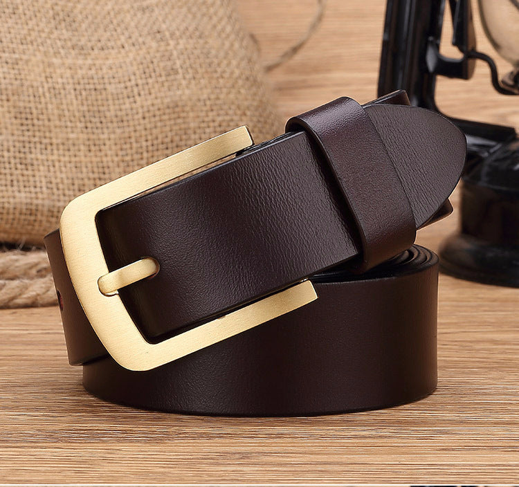 Men's Business Casual Retro Brass Pin Buckle Men's Belt